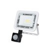 GLOBOSTAR® AURORA 61438 Προβολέας με Ανιχνευτή PIR / Αισθητήρα Κίνησης LED 20W 2500lm 120° AC 220-240V Αδιάβροχο IP67 Ψυχρό Λευκό 6000K - Lumileds SMD Chip - TÜV Rheinland Certified - Λευκό Ματ - Μ12 x Π5 x Υ14.5cm - 3 Χρόνια Εγγύηση