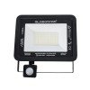GLOBOSTAR® AURORA 61441 Προβολέας με Ανιχνευτή PIR / Αισθητήρα Κίνησης LED 50W 6250lm 120° AC 220-240V Αδιάβροχο IP67 Ψυχρό Λευκό 6000K - Lumileds SMD Chip - TÜV Rheinland Certified - Μαύρο Ματ - Μ21 x Π5 x Υ21cm - 3 Χρόνια Εγγύηση