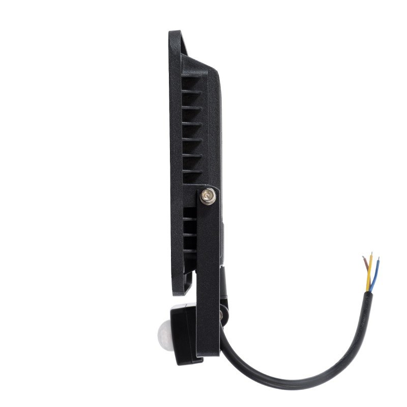 GLOBOSTAR® AURORA 61441 Προβολέας με Ανιχνευτή PIR / Αισθητήρα Κίνησης LED 50W 6250lm 120° AC 220-240V Αδιάβροχο IP67 Ψυχρό Λευκό 6000K - Lumileds SMD Chip - TÜV Rheinland Certified - Μαύρο Ματ - Μ21 x Π5 x Υ21cm - 3 Χρόνια Εγγύηση