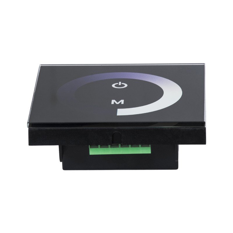 GLOBOSTAR® DIMTOUCH 73318 Dimmer Τοίχου με Touch Panel με 1 x 12A 288W Κανάλι DC 12-24V 12A 288W Max IP20 - Μ9 x Π9 x Υ3.5cm - 2 Χρόνια Εγγύηση