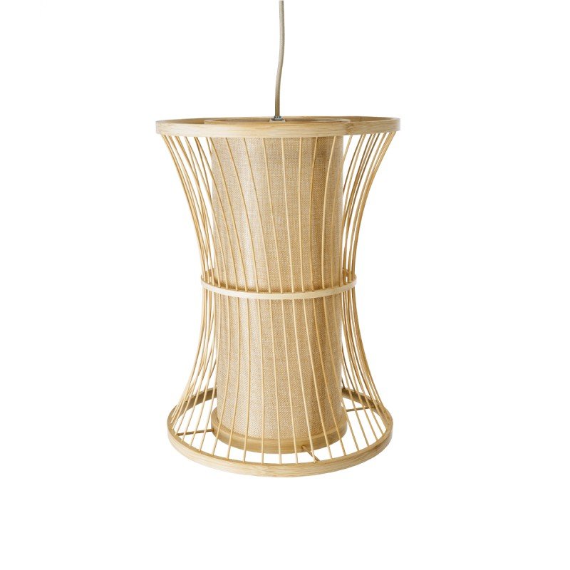 GLOBOSTAR® HIBISCUS 01932 Boho Κρεμαστό Φωτιστικό Οροφής με Ντουί 1 x E27 AC 220-240V IP20 - Μπεζ - Μ30 x Π30 x Υ40cm