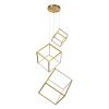 GLOBOSTAR® KIBOO-TRIO 60932 Μοντέρνο Κρεμαστό Φωτιστικό Οροφής LED 90W 10350lm 360° AC 220-240V IP20 Ρυθμιζόμενο Λευκό CCT με Χειριστήριο από 2700K έως 6000K Dimmable - Lumileds SMD Chip - Χρυσό - Μ60 x Π60 x Υ80cm - 3 Χρόνια Εγγύηση