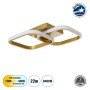 GLOBOSTAR® NORA 61063 Μοντέρνο Φωτιστικό Οροφής LED 22W 2640lm 300° AC 220-240V IP20 Ρυθμιζόμενο Λευκό CCT με On/Off 2700K/4500K/6000K - Lumileds SMD Chip - Σατινέ Χρυσό Βούρτσας - Μ40 x Π24 x Υ7cm - 3 Χρόνια Εγγύηση