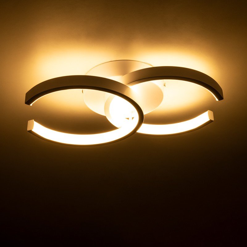 GLOBOSTAR® EVA 61068 Μοντέρνο Φωτιστικό Οροφής LED 16W 1920lm 300° AC 220-240V IP20 Ρυθμιζόμενο Λευκό CCT με On/Off 2700K/4500K/6000K - Lumileds SMD Chip - Λευκό Ματ - Μ33 x Π21 x Υ7cm - 3 Χρόνια Εγγύηση