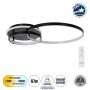 GLOBOSTAR® NEMESIS 61105 Μοντέρνο Φωτιστικό Οροφής LED 67W 6700lm 360° AC 220-240V IP20 Ρυθμιζόμενο Λευκό CCT με Χειριστήριο από 2700K έως 6000K Dimmable - Lumileds SMD Chip - Μαύρο Ματ - Μ84 x Π45 x Υ13cm - 3 Χρόνια Εγγύηση