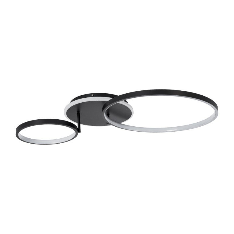 GLOBOSTAR® NEMESIS 61105 Μοντέρνο Φωτιστικό Οροφής LED 67W 6700lm 360° AC 220-240V IP20 Ρυθμιζόμενο Λευκό CCT με Χειριστήριο από 2700K έως 6000K Dimmable - Lumileds SMD Chip - Μαύρο Ματ - Μ84 x Π45 x Υ13cm - 3 Χρόνια Εγγύηση