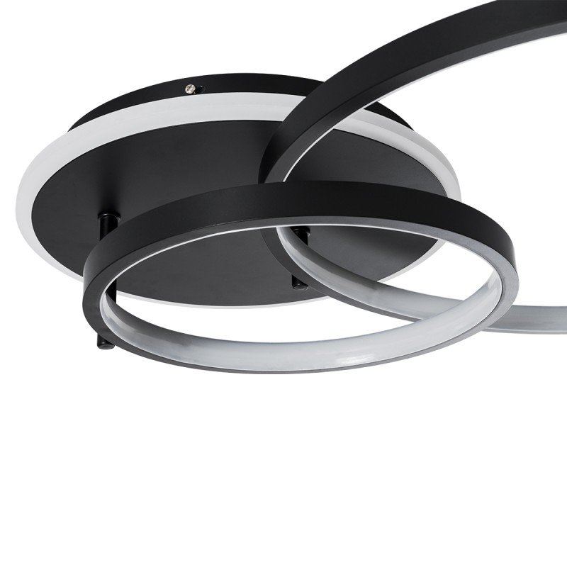GLOBOSTAR® NEMESIS 61105 Μοντέρνο Φωτιστικό Οροφής LED 67W 6700lm 360° AC 220-240V IP20 Ρυθμιζόμενο Λευκό CCT με Χειριστήριο από 2700K έως 6000K Dimmable - Lumileds SMD Chip - Μαύρο Ματ - Μ84 x Π45 x Υ13cm - 3 Χρόνια Εγγύηση
