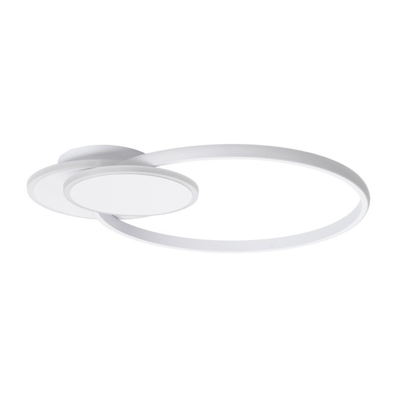 GLOBOSTAR® CIRCUO 61230 Μοντέρνο Φωτιστικό Οροφής LED 75W 8400lm 360° AC 220-240V IP20 Ρυθμιζόμενο Λευκό CCT με Χειριστήριο από 2700K έως 6000K Dimmable - Lumileds SMD Chip - Λευκό Ματ - Μ53 x Π42.5 x Υ9cm - 3 Χρόνια Εγγύηση
