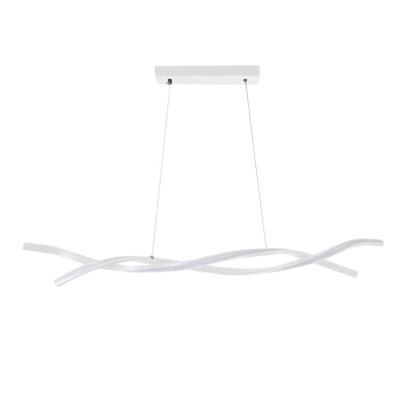GLOBOSTAR® MORALES 61276 Μοντέρνο Κρεμαστό Φωτιστικό Οροφής LED 54W 6048lm 300° AC 220-240V IP20 Ρυθμιζόμενο Λευκό CCT με Χειριστήριο από 2700K έως 6000K Dimmable - Lumileds SMD Chip - Λευκό Ματ - Μ90 x Π14 x Υ14cm - 3 Χρόνια Εγγύηση