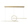 GLOBOSTAR® TEREZA 61289 Μοντέρνο Κρεμαστό Φωτιστικό Οροφής LED 67W 7504lm 300° AC 220-240V IP20 Ρυθμιζόμενο Λευκό CCT με Χειριστήριο από 2700K έως 6000K Dimmable - Lumileds SMD Chip - Χρυσό Βούρτσας - Μ110 x Π4.5 x Υ34cm - 3 Χρόνια Εγγύηση