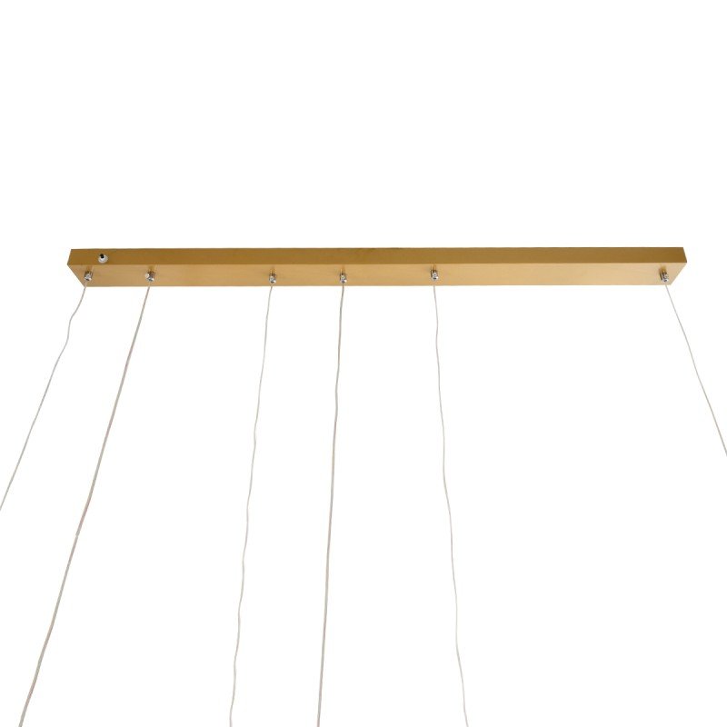 GLOBOSTAR® LINEARE 61291 Μοντέρνο Κρεμαστό Φωτιστικό Οροφής LED 67W 7504lm 300° AC 220-240V IP20 Ρυθμιζόμενο Λευκό CCT με Χειριστήριο από 2700K έως 6000K Dimmable - Lumileds SMD Chip - Χρυσό Βούρτσας - Μ130 x Π25 x Υ60cm - 3 Χρόνια Εγγύηση