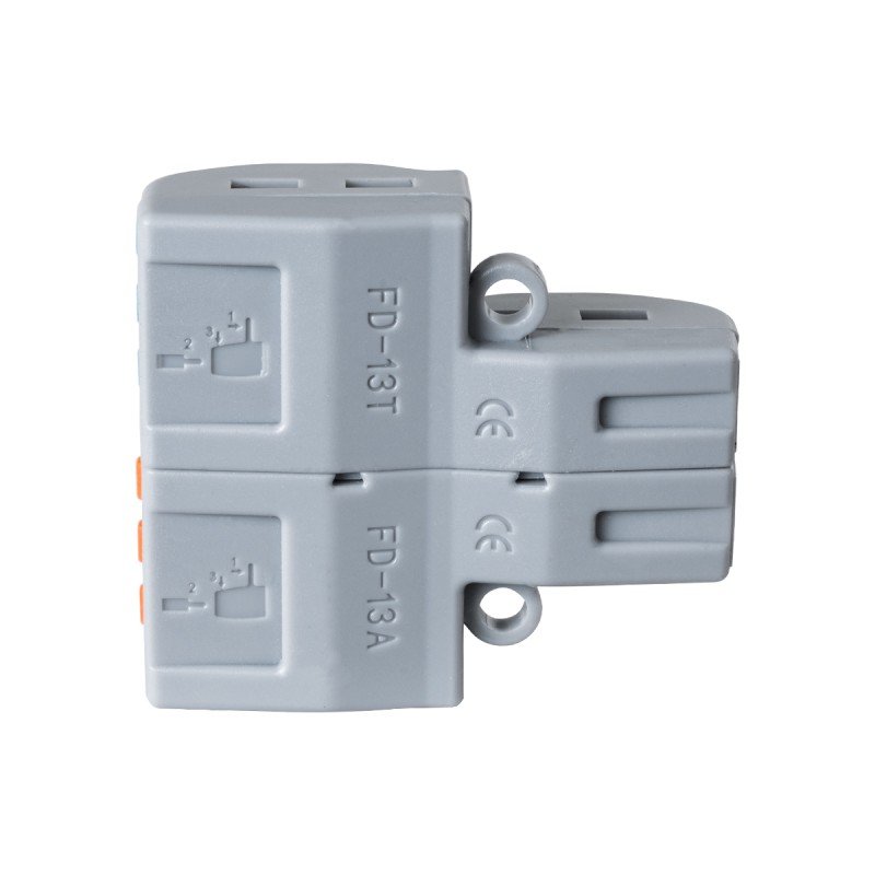 GLOBOSTAR® FAST-CONNECT 69914 Κλέμα Ταχείας Σύνδεσης & Διακλάδωσης Καλωδίων - 2 x Είσοδοι & 6 x Έξοδοι με Συμβατή Διατομή Καλωδίων 0.08mm² έως 2.5mm² - 250V/4KV 32A Max IP20 - Γκρι με Πορτοκαλί & Μπλε - Μ3.6 x Π4 x Υ1.5cm - Πακέτο 5 Τεμαχίων