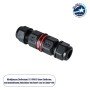 GLOBOSTAR® FAST-CONNECT 69920 Διπλός Ι Σύνδεσμος Ταχείας Σύνδεσης & Διακλάδωσης Καλωδίων - 1 x Είσοδος & 1 x Έξοδος - Εσωτερική Τριπλή Κλέμα με Συμβατή Διατομή Καλωδίων 3 x 0.5mm² έως 3 x 2.5mm² - 450V 16A Max Αδιάβροχο IP68 - Μαύρο - Μ9 x Π2.5 x 