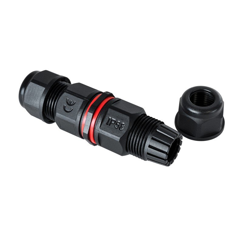 GLOBOSTAR® FAST-CONNECT 69920 Διπλός Ι Σύνδεσμος Ταχείας Σύνδεσης & Διακλάδωσης Καλωδίων - 1 x Είσοδος & 1 x Έξοδος - Εσωτερική Τριπλή Κλέμα με Συμβατή Διατομή Καλωδίων 3 x 0.5mm² έως 3 x 2.5mm² - 450V 16A Max Αδιάβροχο IP68 - Μαύρο - Μ9 x Π2.5 x 