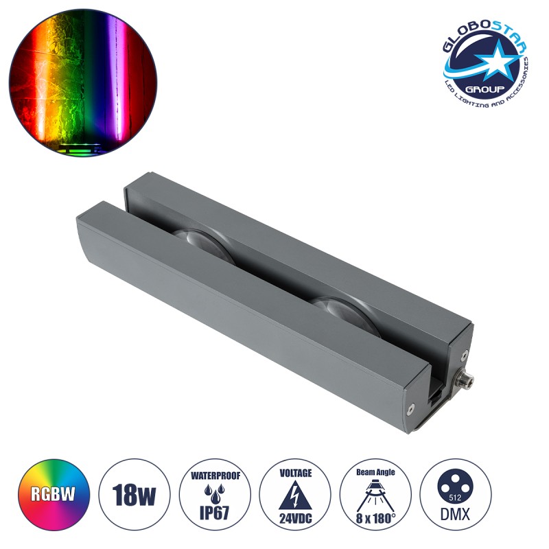 GLOBOSTAR® WINDOWARTE 90721 Φωτιστικό Ανάδειξης Παραθύρων LED 18W 1440lm 8°x180° DC 24V Αδιάβροχο IP67 Πολύχρωμο RGBW Dimmable DMX512 - CREE XPE Chip - Γκρι Ανθρακί - Μ25 x Π7 x Υ4.5cm - 3 Χρόνια Εγγύηση GLOBOSTAR® WINDOWARTE 90721 Φωτιστικό Ανάδειξης Παραθύρων LED 18W 1440lm 8°x180° DC 24V Αδιάβροχο IP67 Πολύχρωμο RGBW Dimmable DMX512 - CREE XPE Chip - Γκρι Ανθρακί - Μ25 x Π7 x Υ4.5cm - 3 Χρόνια Εγγύηση