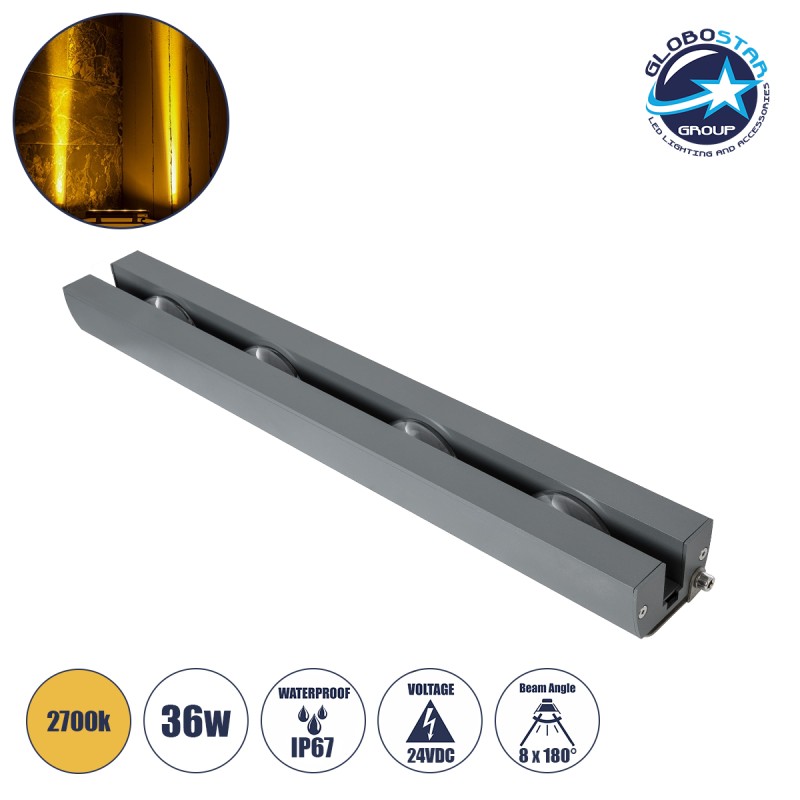 GLOBOSTAR® WINDOWARTE 90723 Φωτιστικό Ανάδειξης Παραθύρων LED 36W 3240lm 8°x180° DC 24V Αδιάβροχο IP67 Θερμό Λευκό 2700K Dimmable - CREE XPE Chip - Γκρι Ανθρακί - Μ50 x Π7 x Υ4.5cm - 3 Χρόνια Εγγύηση GLOBOSTAR® WINDOWARTE 90723 Φωτιστικό Ανάδειξης Παραθύρων LED 36W 3240lm 8°x180° DC 24V Αδιάβροχο IP67 Θερμό Λευκό 2700K Dimmable - CREE XPE Chip - Γκρι Ανθρακί - Μ50 x Π7 x Υ4.5cm - 3 Χρόνια Εγγύηση