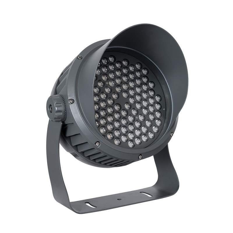 GLOBOSTAR® FLOODIMO 90747 Προβολέας Σποτ Wall Washer με Αντιθαμβωτική Γρίλια LED 100W 9500lm 10° AC 220-240V Αδιάβροχο IP67 Φυσικό Λευκό 4500K - Bridgelux SMD Chip - Γκρι Ανθρακί - Μ34 x Π36 x Υ44cm - 3 Χρόνια Εγγύηση