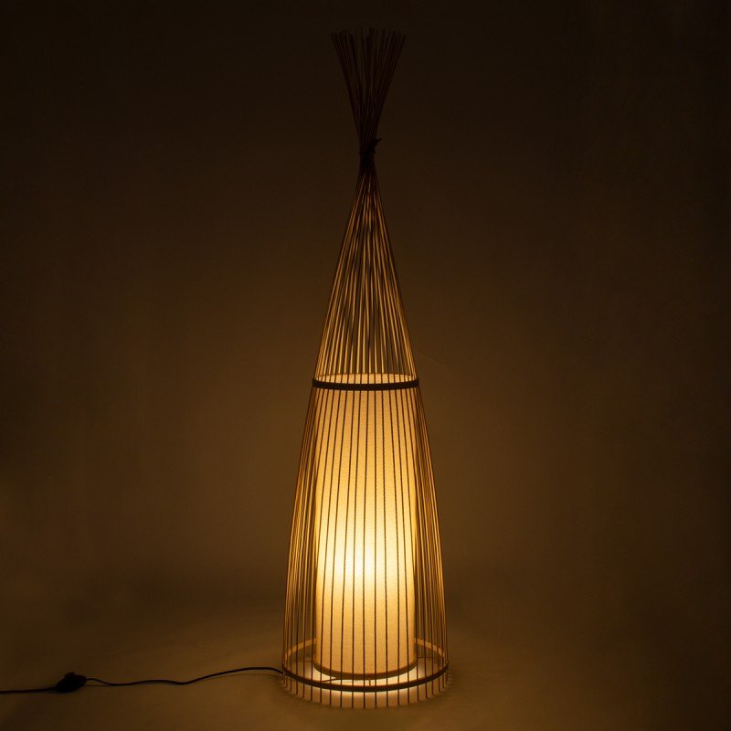 GLOBOSTAR® AZORES 01755 Boho Επιδαπέδιο Φωτιστικό με Ντουί 1 x E27 AC 220-240V IP20 - Μπεζ - Μ40 x Π40 x Υ150cm