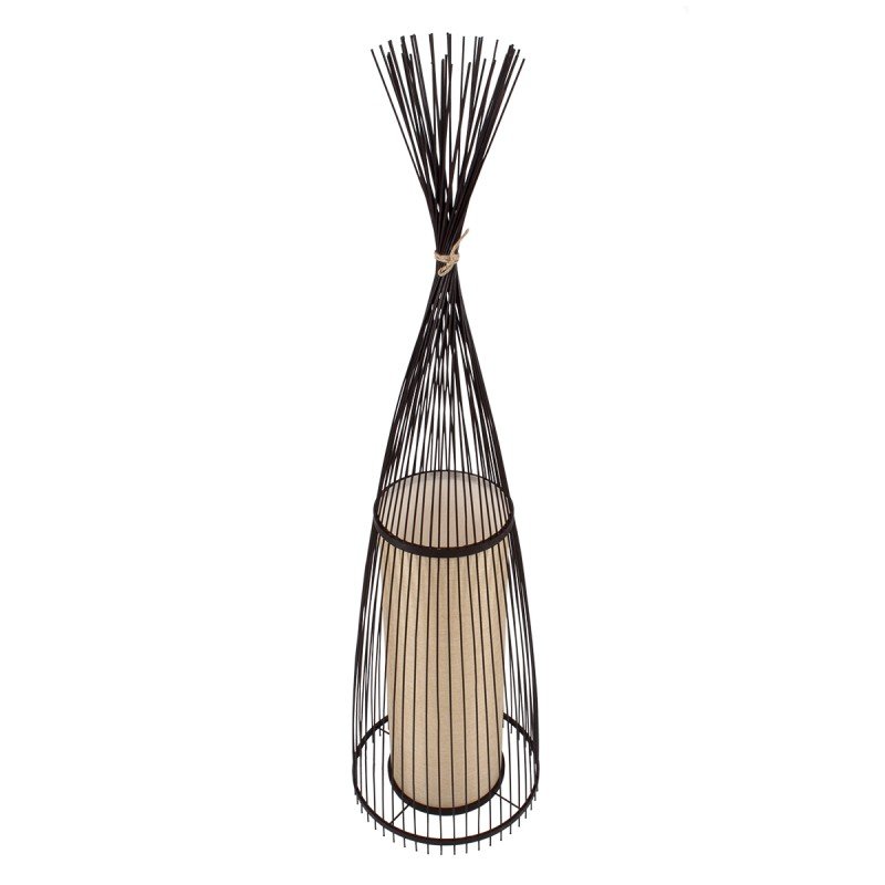 GLOBOSTAR® AZORES 01756 Boho Επιδαπέδιο Φωτιστικό με Ντουί 1 x E27 AC 220-240V IP20 - Καφέ & Μπεζ - Μ40 x Π40 x Υ150cm