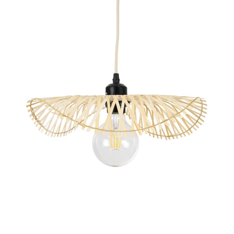 GLOBOSTAR® MELEMELE 01839 Boho Κρεμαστό Φωτιστικό Οροφής με Ντουί 1 x E27 AC 220-240V IP20 - Μπεζ - Μ35 x Π35 x Υ4cm