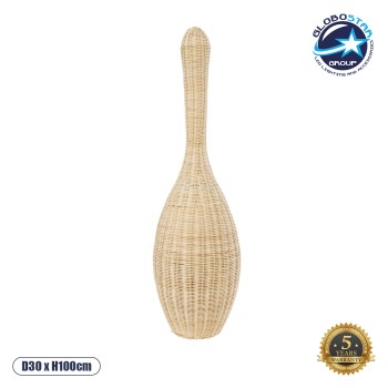 GLOBOSTAR® PARADIS 01843 Boho Επιδαπέδιο Φωτιστικό με Ντουί 1 x E27 AC 220-240V IP20 - Μπεζ - Μ30 x Π30 x Υ100cm