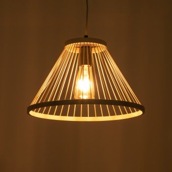 GLOBOSTAR® TYGEE 01930 Boho Κρεμαστό Φωτιστικό Οροφής με Ντουί 1 x E27 AC 220-240V IP20 - Μπεζ - Μ35 x Π35 x Υ22cm