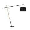 GLOBOSTAR® KELSIE 02029 Μοντέρνο Επιδαπέδιο Φωτιστικό με Ντουί 1 x E27 AC 220-240V IP20 - Μαύρο & Μπεζ - Μ40 x Π125 x Υ140cm