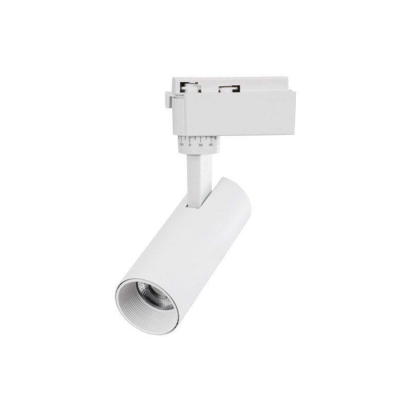 GloboStar® LUGANO 60802 Μονοφασικό Φωτιστικό Σποτ Ράγας LED 10W 1200lm 36° Acrylic HQ LENS AC 220-240V IP20 Φ4.5 x Υ18cm Θερμό Λευκό 2700K - EUROTRACK® System 1L+1N - Λευκό - Bridgelux Chip - TÜV Certified Driver - 5 Χρόνια Εγγύηση
