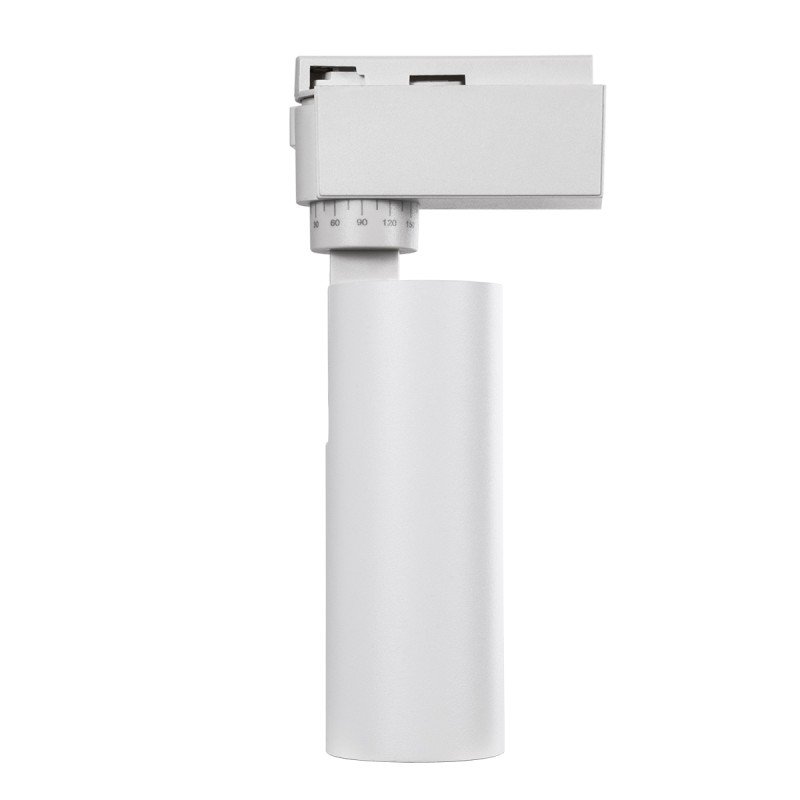 GloboStar® LUGANO 60802 Μονοφασικό Φωτιστικό Σποτ Ράγας LED 10W 1200lm 36° Acrylic HQ LENS AC 220-240V IP20 Φ4.5 x Υ18cm Θερμό Λευκό 2700K - EUROTRACK® System 1L+1N - Λευκό - Bridgelux Chip - TÜV Certified Driver - 5 Χρόνια Εγγύηση