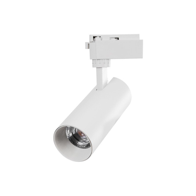 GLOBOSTAR® LUGANO 60808 Μονοφασικό Σποτ Ράγας LED 20W 2400lm 36° AC 220-240V IP20 Θερμό Λευκό 2700K - Bridgelux COB Chip & TÜV SÜD Driver - Eurotrack 1PH - Λευκό Ματ - Μ6.5 x Π6.5 x Υ20cm - 5 Χρόνια Εγγύηση