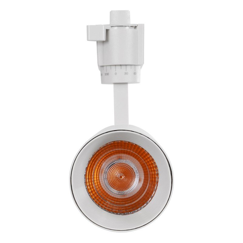 GLOBOSTAR® LUGANO 60808 Μονοφασικό Σποτ Ράγας LED 20W 2400lm 36° AC 220-240V IP20 Θερμό Λευκό 2700K - Bridgelux COB Chip & TÜV SÜD Driver - Eurotrack 1PH - Λευκό Ματ - Μ6.5 x Π6.5 x Υ20cm - 5 Χρόνια Εγγύηση