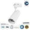 GloboStar® LUGANO 60812 Μονοφασικό Φωτιστικό Σποτ Ράγας LED 30W 3900lm 36° Acrylic HQ LENS AC 220-240V IP20 Φ7.5 x Υ22.7cm Ψυχρό Λευκό 6000K - EUROTRACK® System 1L+1N - Λευκό - Bridgelux Chip - TÜV Certified Driver - 5 Χρόνια Εγγύηση