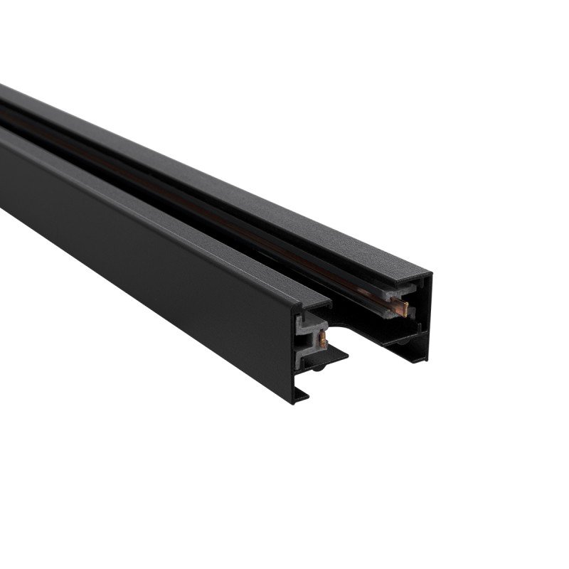 GLOBOSTAR® EUROTRACK-1PH 60984-3M Μονοφασική Ράγα 2 Καλωδίων 1L+1N για Σύστημα Ράγας Eurotrack 1PH AC 220-240V IP20 - Μαύρο Ματ - Μ300 x Π3.6 x Υ2cm