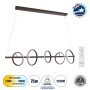 GLOBOSTAR® CIRCOLARE 61321 Μοντέρνο Κρεμαστό Φωτιστικό Οροφής LED 75W 8400lm 360° AC 220-240V IP20 Ρυθμιζόμενο Λευκό CCT με Χειριστήριο από 2700K έως 6000K Dimmable - Lumileds SMD Chip - Καφέ - Μ120 x Π25 x Υ25cm - 3 Χρόνια Εγγύηση