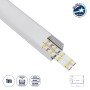 GloboStar® SURFACE-PROFILE 70824-1M Προφίλ Αλουμινίου - Βάση & Ψύκτρα Ταινίας LED με Λευκό Γαλακτερό Κάλυμμα - Επιφανειακή Χρήση - Πατητό Κάλυμμα - Ασημί - 1 Μέτρο - Μ100 x Π3 x Υ2cm