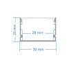 GloboStar® SURFACE-PROFILE 70824-1M Προφίλ Αλουμινίου - Βάση & Ψύκτρα Ταινίας LED με Λευκό Γαλακτερό Κάλυμμα - Επιφανειακή Χρήση - Πατητό Κάλυμμα - Ασημί - 1 Μέτρο - Μ100 x Π3 x Υ2cm