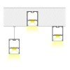 GloboStar® SURFACEPENDANT-PROFILE 70827-1M Προφίλ Αλουμινίου - Βάση & Ψύκτρα Ταινίας LED με Λευκό Γαλακτερό Κάλυμμα - Επιφανειακή & Κρεμαστή Χρήση - Πατητό Κάλυμμα - Λευκό - 1 Μέτρο - Μ100 x Π5 x Υ7cm