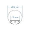 GLOBOSTAR® ALP-ROUND TUBIT 70854-1M Επιφανειακό & Κρεμαστό Προφίλ Αλουμινίου με Λευκό Γαλακτερό Πατητό Κάλυμμα για Ταινίες LED IP20 - Μαύρο & Λευκό - Μ100 x Π3 x Υ3cm