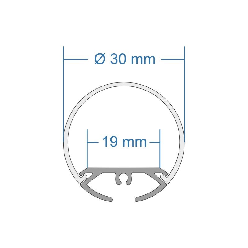GLOBOSTAR® ALP-ROUND TUBIT 70854-1M Επιφανειακό & Κρεμαστό Προφίλ Αλουμινίου με Λευκό Γαλακτερό Πατητό Κάλυμμα για Ταινίες LED IP20 - Μαύρο & Λευκό - Μ100 x Π3 x Υ3cm
