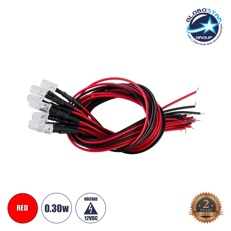 GloboStar® DIODE-LED 73732 Χαμηλής Ισχύος Δίοδος LED 0.3W DC 12V - Φ0.5 x Υ1cm - Κόκκινο - Dimmable - Συσκευασία 10 Τεμαχίων - 2 Χρόνια Εγγύηση GloboStar® DIODE-LED 73732 Χαμηλής Ισχύος Δίοδος LED 0.3W DC 12V - Φ0.5 x Υ1cm - Κόκκινο - Dimmable - Συσκευασία 10 Τεμαχίων - 2 Χρόνια Εγγύηση
