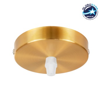 GloboStar® DIY 77503 Επιτοίχια Στρογγυλή Ροζέτα - Βάση για 1 Κρεμαστό Φωτιστικό - Φ10 x Υ2cm - Χρυσό - Μεταλλικό - 5 Χρόνια Εγγύηση