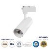 GLOBOSTAR® LUGANO 60807 Μονοφασικό Σποτ Ράγας LED 20W 2500lm 36° AC 220-240V IP20 Φυσικό Λευκό 4500K - Bridgelux COB Chip & TÜV SÜD Driver - Eurotrack 1PH  - Λευκό Ματ - Μ6.5 x Π6.5 x Υ20cm - 5 Χρόνια Εγγύηση
