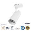 GLOBOSTAR® LUGANO 60813 Μονοφασικό Φωτιστικό Σποτ Ράγας LED 30W 3750lm 36° AC 220-240V IP20 Φυσικό Λευκό 4500K - Bridgelux COB Chip & TÜV SÜD Driver - Eurotrack 1PH - Λευκό Ματ - Μ7.5 x Π7.5 x Υ22cm - 5 Χρόνια Εγγύηση