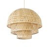 GLOBOSTAR® HIROKA 01836 Boho Κρεμαστό Φωτιστικό Οροφής με Ντουί 1 x E27 AC 220-240V IP20 - Μπεζ - Μ60 x Π60 x Υ50cm