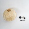 GLOBOSTAR® HIROKA 01836 Boho Κρεμαστό Φωτιστικό Οροφής με Ντουί 1 x E27 AC 220-240V IP20 - Μπεζ - Μ60 x Π60 x Υ50cm