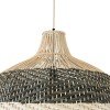 GLOBOSTAR® BARBADOS 01945 Boho Κρεμαστό Φωτιστικό Οροφής με Ντουί 1 x E27 AC 220-240V IP20 - Μπεζ & Λαδί - Μ60 x Π60 x Υ60cm