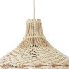 GLOBOSTAR® SANTACRUZ 01950 Boho Κρεμαστό Φωτιστικό Οροφής με Ντουί 1 x E27 AC 220-240V IP20 - Μπεζ & Καφέ - Μ40 x Π40 x Υ40cm