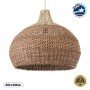 GLOBOSTAR® PANAMA 01953 Boho Κρεμαστό Φωτιστικό Οροφής με Ντουί 1 x E27 AC 220-240V IP20 - Μπεζ & Καφέ - Μ60 x Π60 x Υ60cm