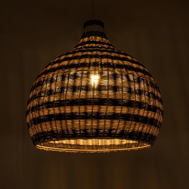 GLOBOSTAR® JAMAICA 01955 Boho Κρεμαστό Φωτιστικό Οροφής με Ντουί 1 x E27 AC 220-240V IP20 - Μπεζ & Λαδί - Μ60 x Π60 x Υ60cm