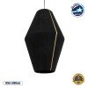 GLOBOSTAR® SALERNO 02078 Boho Κρεμαστό Φωτιστικό Οροφής με Ντουί 1 x E27 AC 220-240V IP20 - Μαύρο & Μπεζ - Μ50 x Π50 x Υ80cm